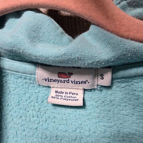 Vineyard Vines 1/4 Zip Pullover Sweater Womens Seafoam Blue Whale Logo - Picture 6 of 6